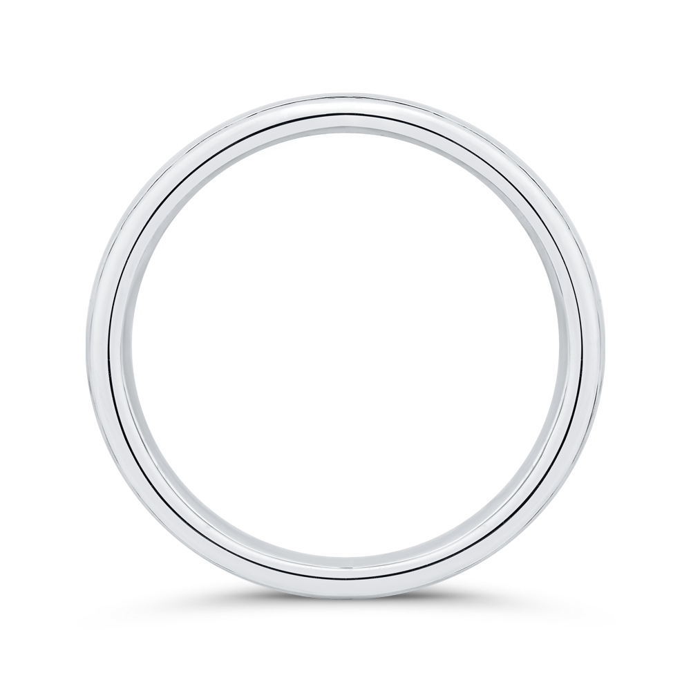 14K White Gold with Round Diamond Men's Band