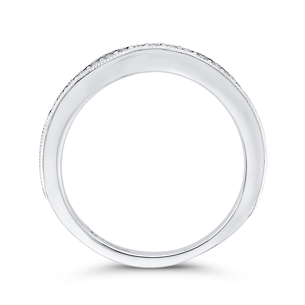 Round Diamond Wedding Band in 14K White Gold