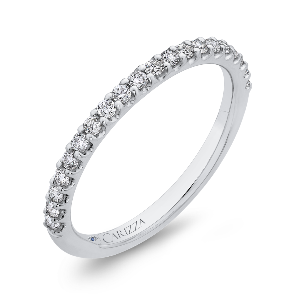 Half-Eternity Round Diamond Wedding Band in 14K White Gold