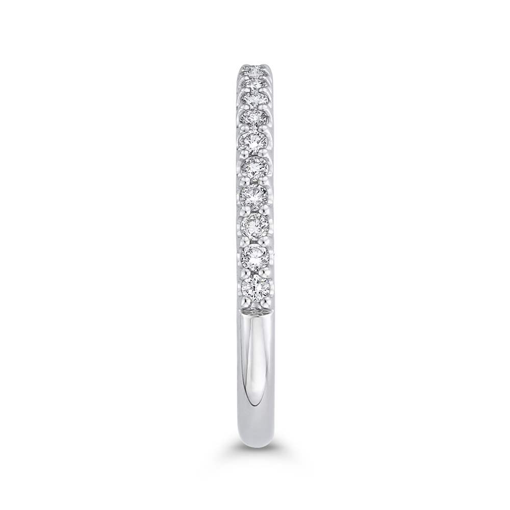 Half-Eternity Round Diamond Wedding Band in 14K White Gold