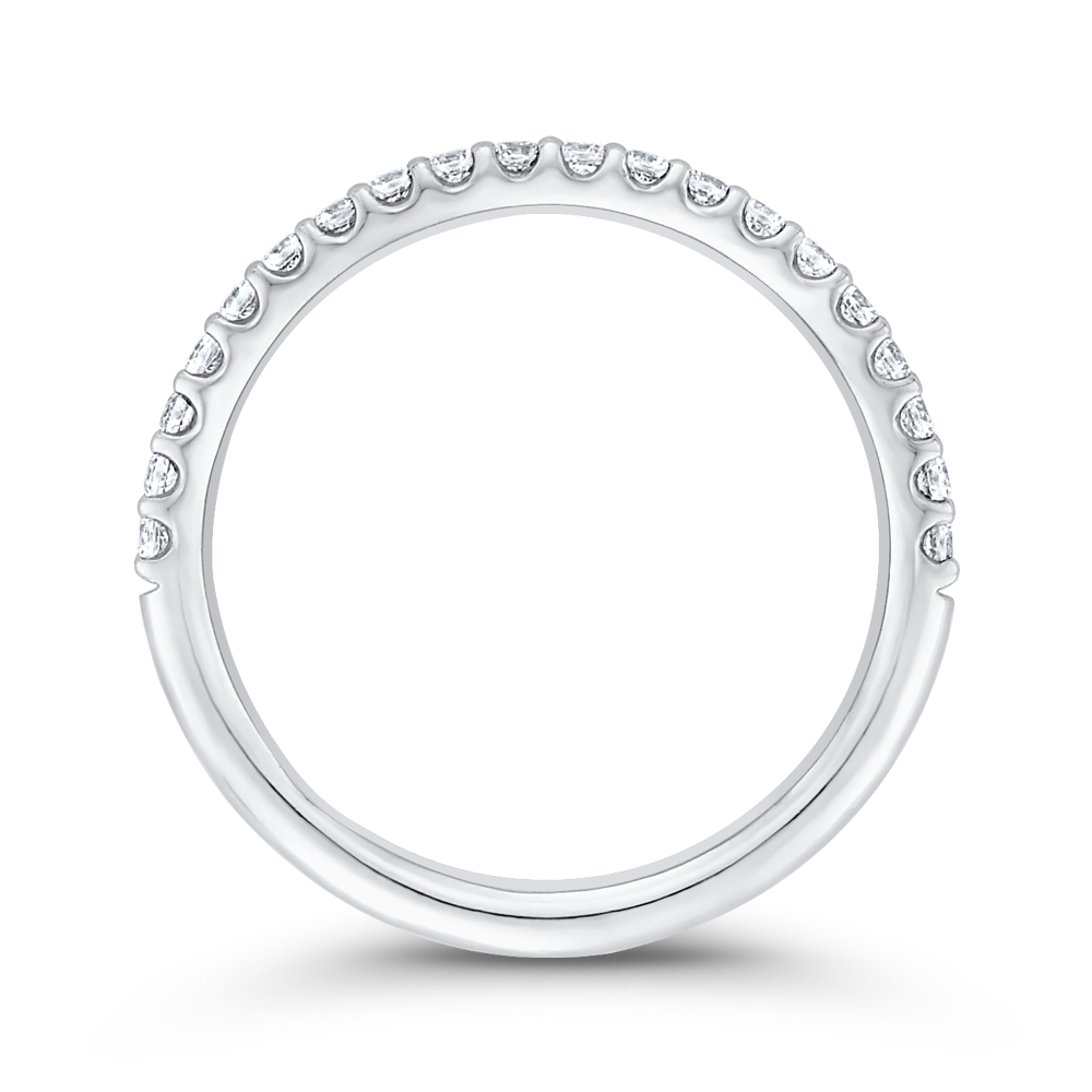 Half-Eternity Round Diamond Wedding Band in 14K White Gold