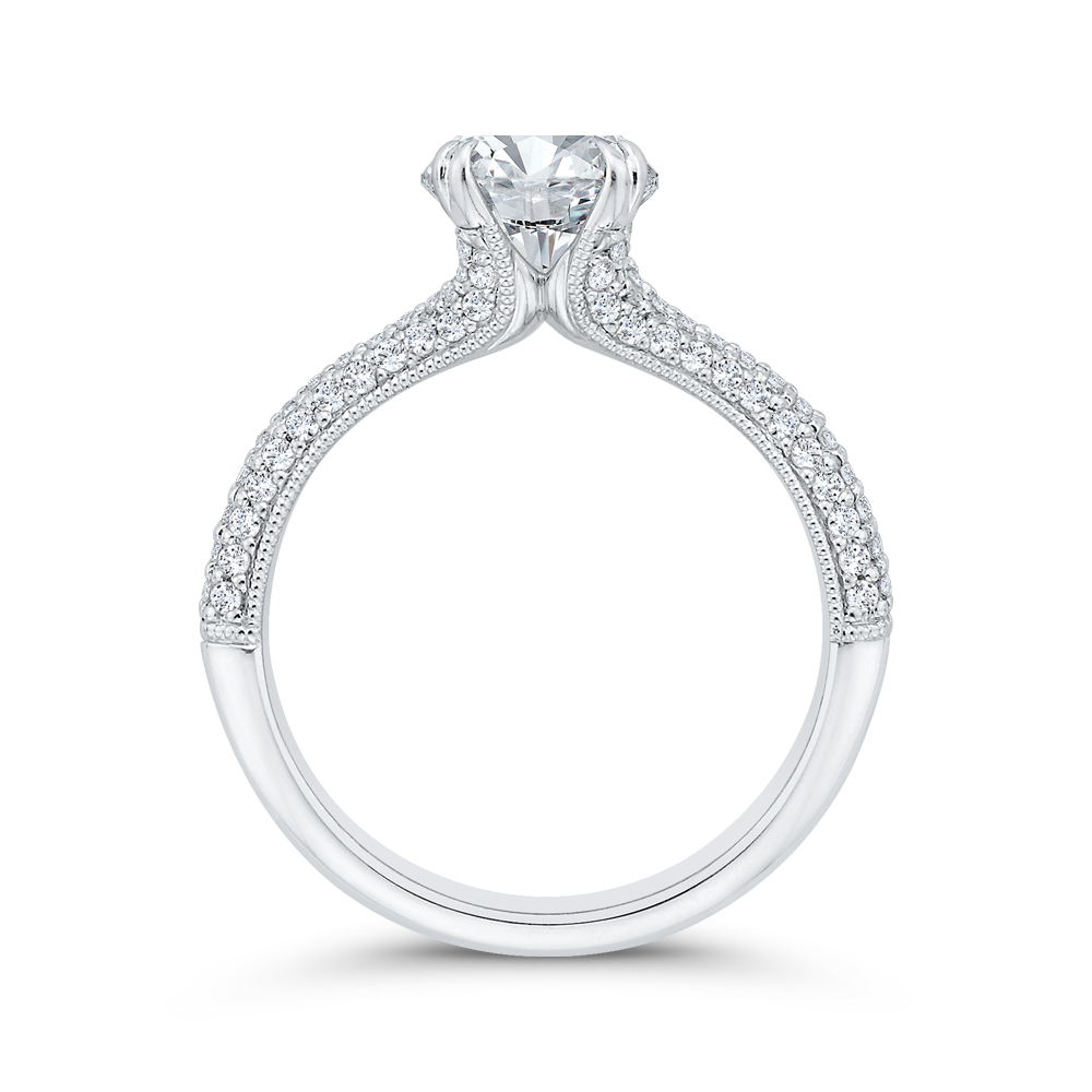Diamond Engagement Ring in 14K White Gold (Semi-Mount)