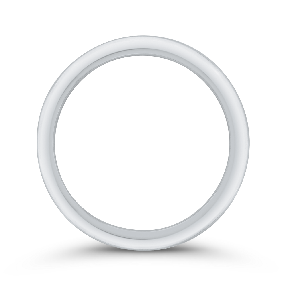 Plain Wedding Band with Milgrain 14K White Gold