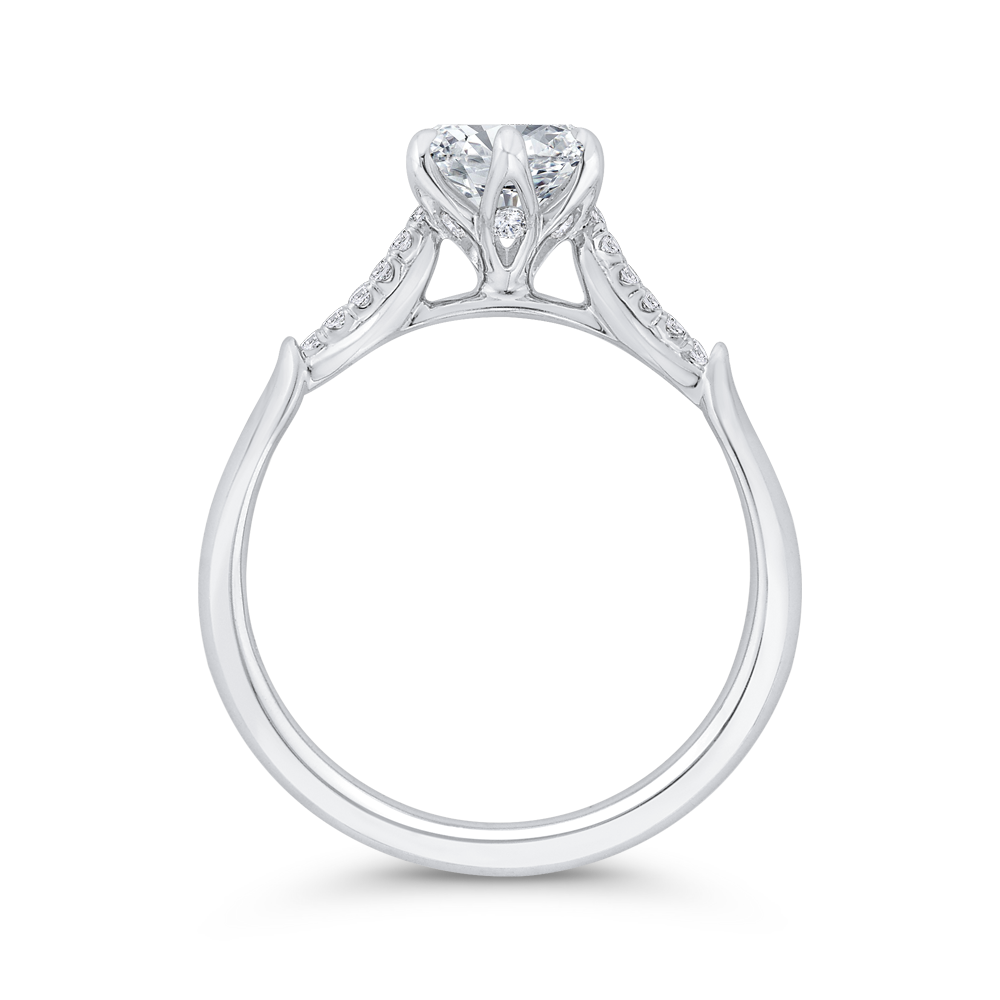 Oval Cut Diamond Engagement Ring in 14K White Gold (Semi-Mount)