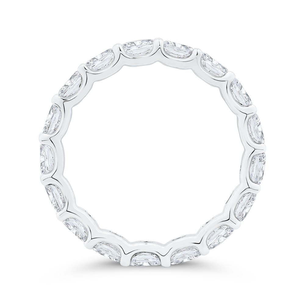 14K White Gold with Oval Diamond Eternity Ring