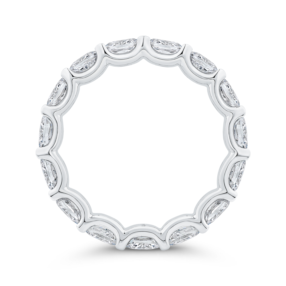 14K White Gold with Oval Diamond Eternity Ring