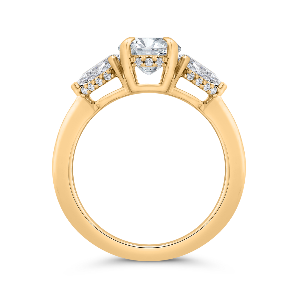 14K White Gold Oval Cut Diamond Engagement Ring (Semi-Mount)