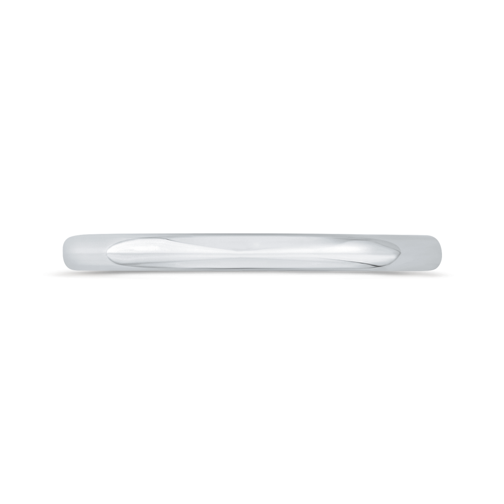 Plain Wedding Band with Round Shank in 14K White Gold