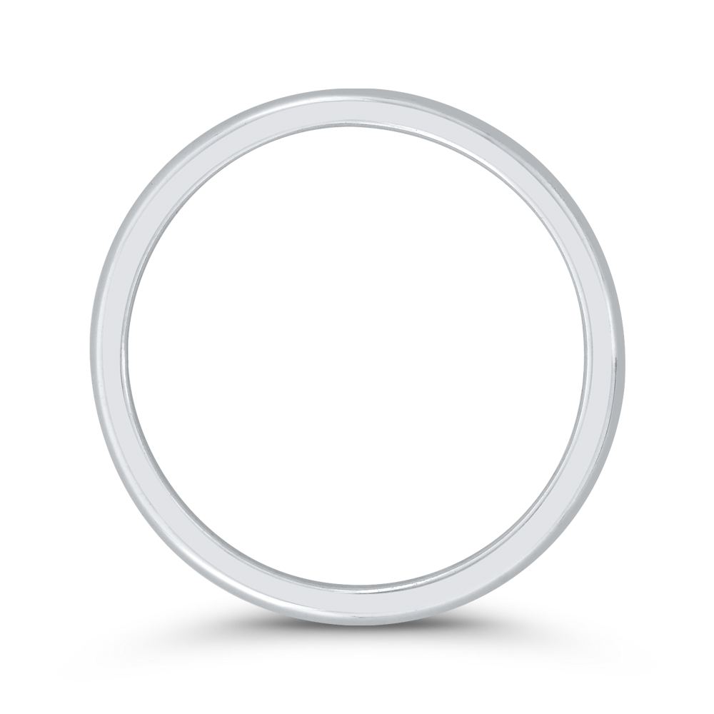 Plain Wedding Band with Round Shank in 14K White Gold