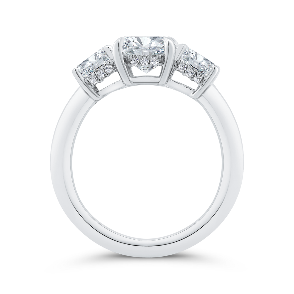 14K White Gold Radiant Cut Diamond Engagement Ring (Semi-Mount)