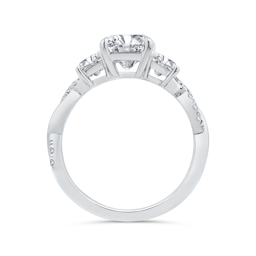 14K White Gold Diamond Engagement Ring (Semi-Mount)