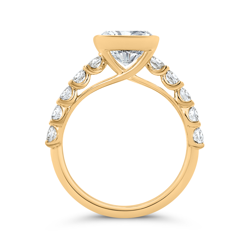 14K Yellow Gold Diamond Engagement Ring (Semi-Mount)