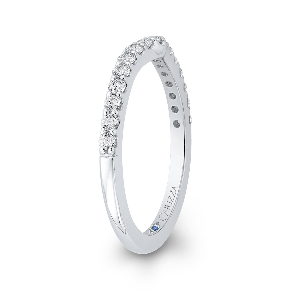 Round Diamond Half-Eternity Wedding Band in 14K White Gold