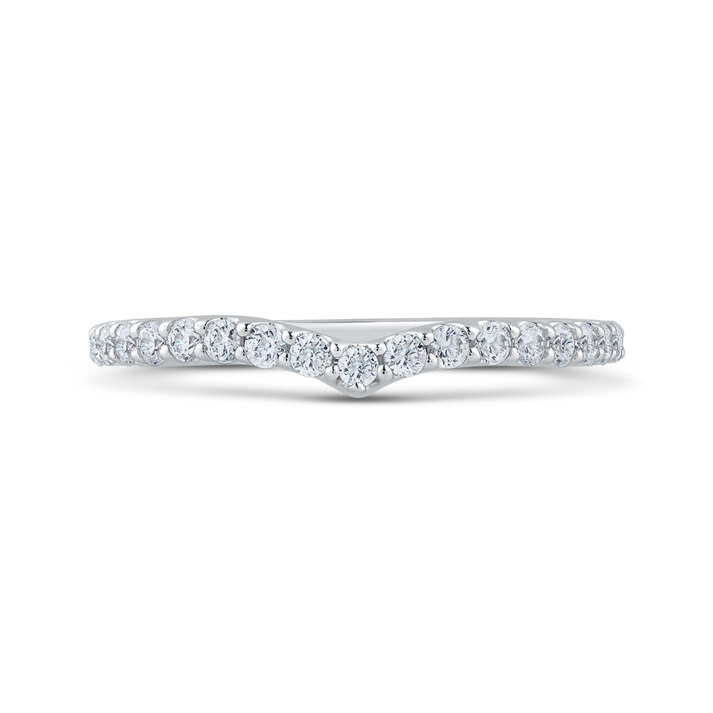 Round Diamond Half-Eternity Wedding Band in 14K White Gold