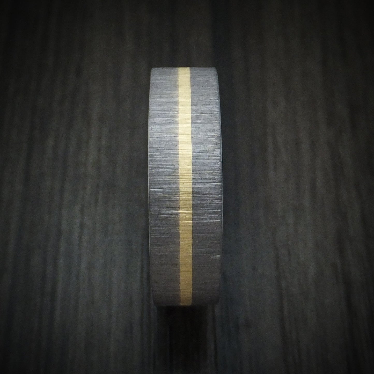Tantalum and 14K Gold Men's Ring with Kuro Damascus Steel Sleeve Custom Made