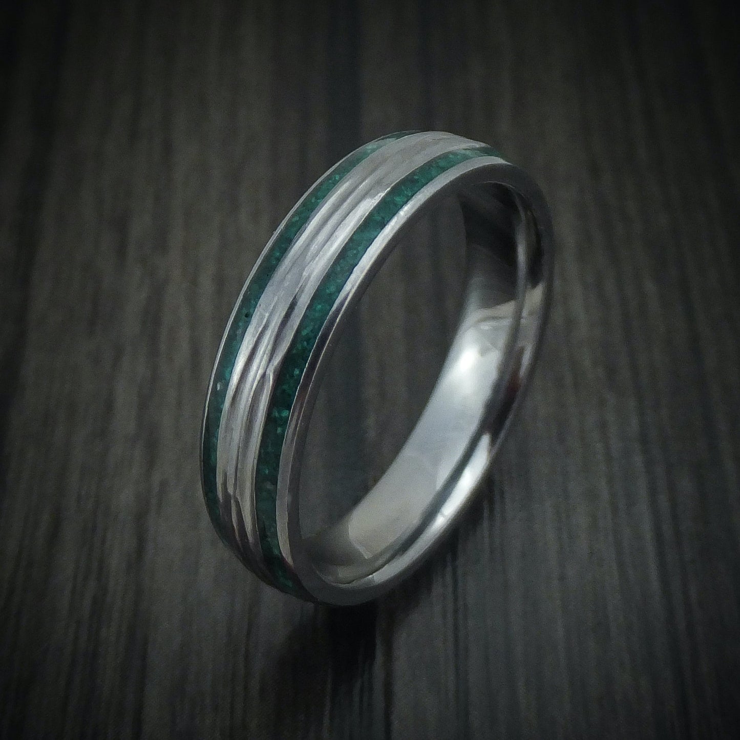 Tantalum and Stone Men's Ring Custom Made Band