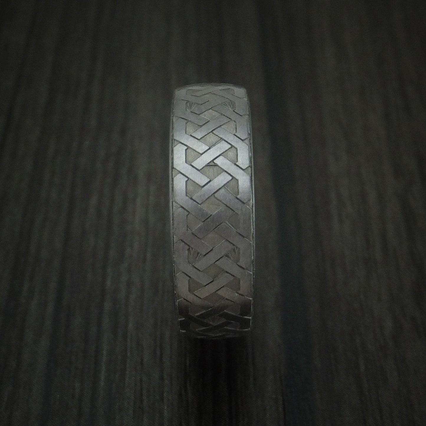 Tantalum Celtic Pattern Band Custom Made Men's Ring