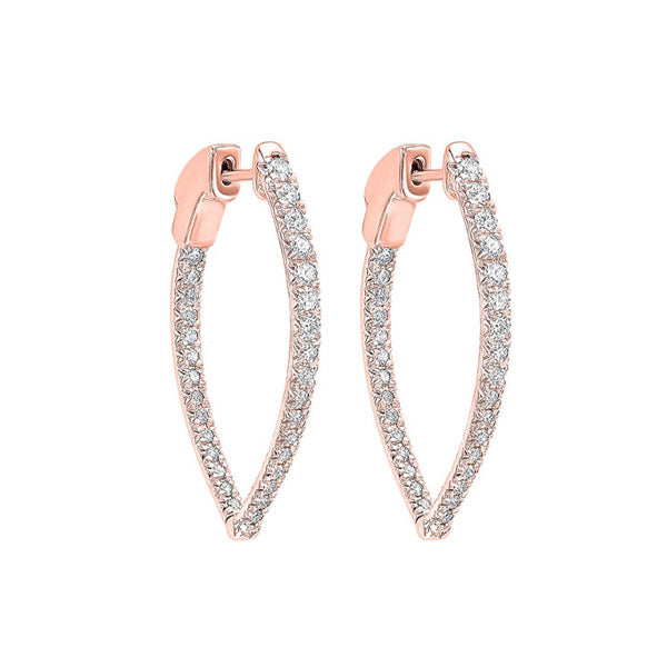 14Kt Rose Gold Diamond 1Ctw Earring