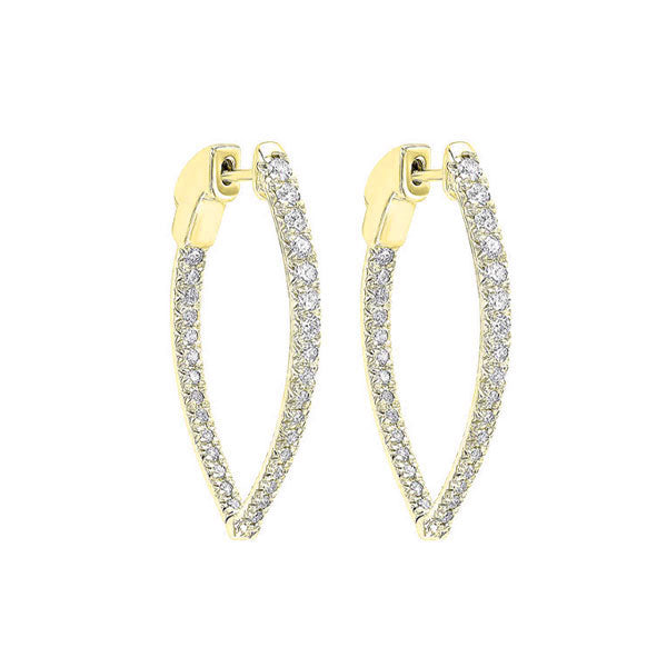 14Kt Yellow Gold Diamond 1Ctw Earring
