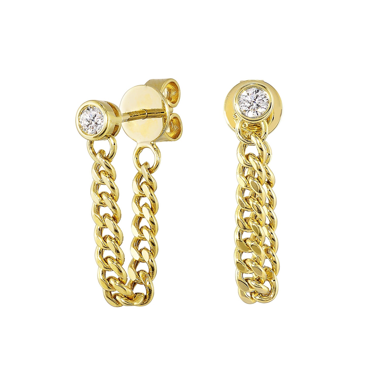 14Kt Yellow Gold Diamond 1/6Ctw Earring