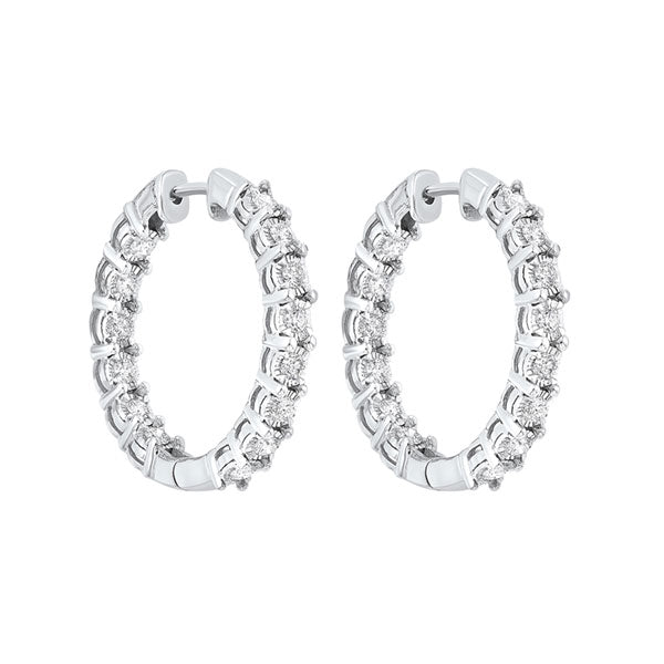 14Kt White Gold Diamond 3Ctw Earring