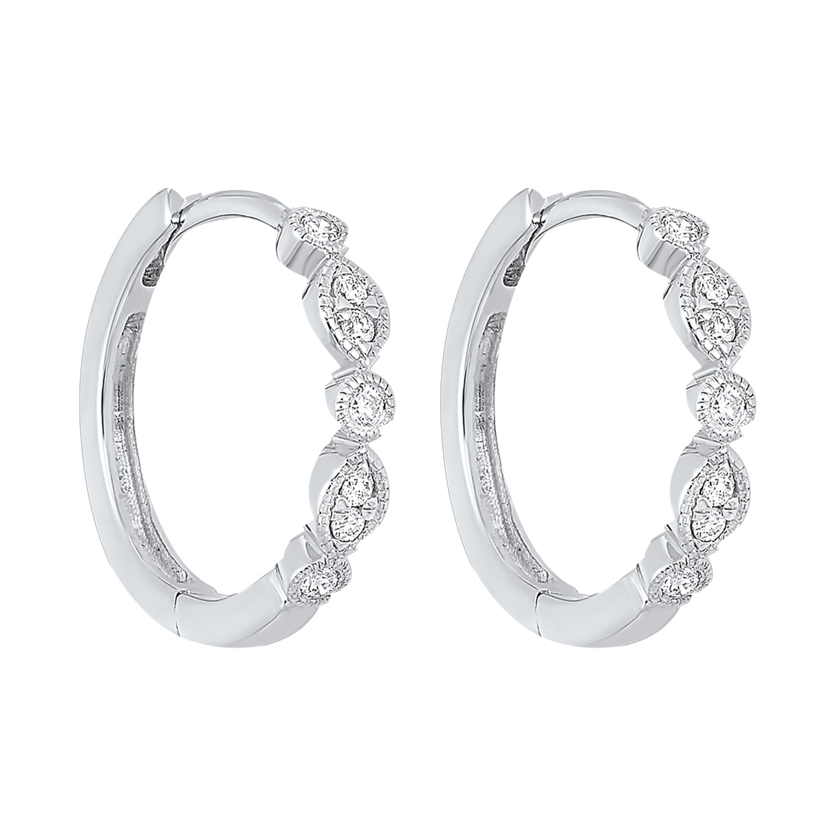 14Kt White Gold Diamond 1/6Ctw Earring