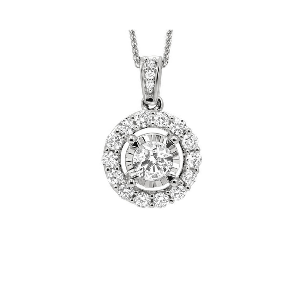 14Kt White Gold Diamond 1/4Ctw Pendant