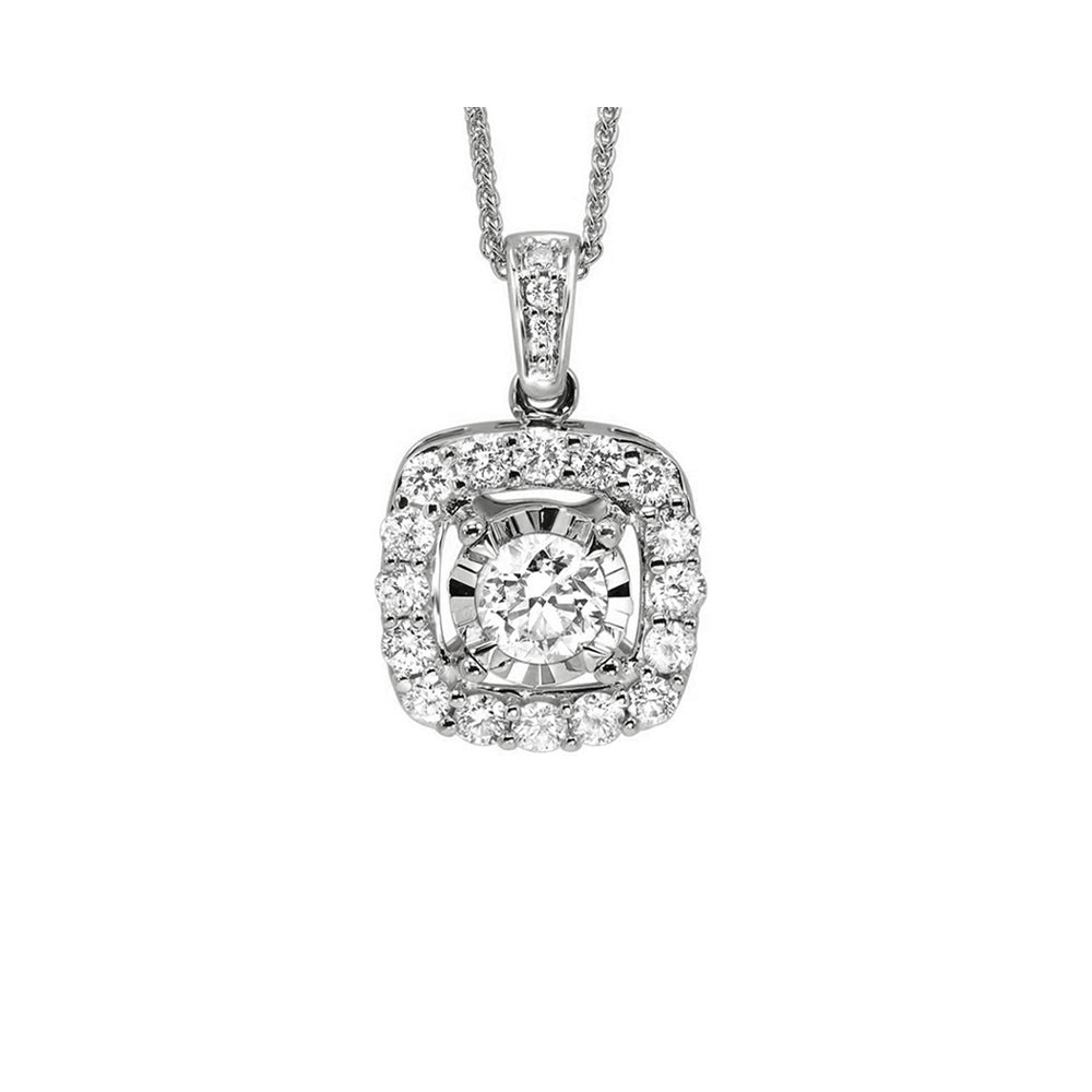 14Kt White Gold Diamond 1/4Ctw Pendant