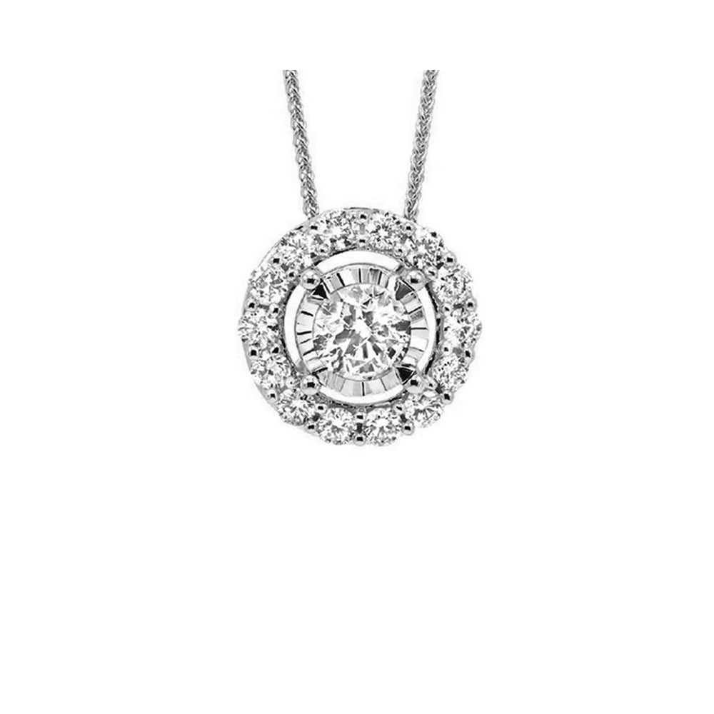 14Kt White Gold Diamond 1/8Ctw Pendant