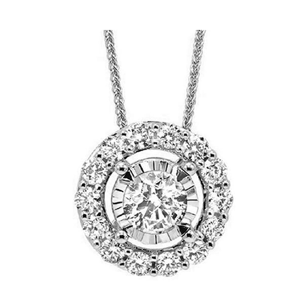 14Kt White Gold Diamond 1Ctw Pendant