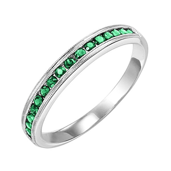 10Kt White Gold Emerald 1/3Ctw Ring