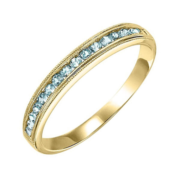 14Kt Yellow Gold & Blue Topaz 1/3Ctw Ring