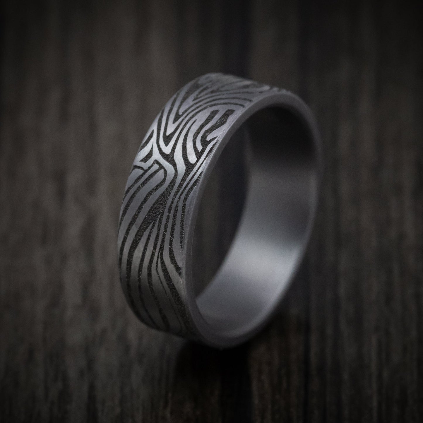 Tamascus Tantalum Men's Ring Lava Lamp Pattern Custom Made Band