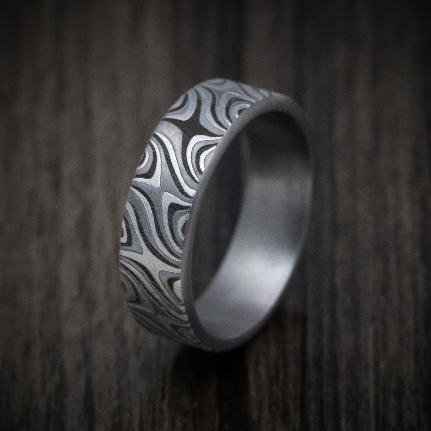 Tamascus Tantalum Men's Ring Star Pattern Custom Made Band
