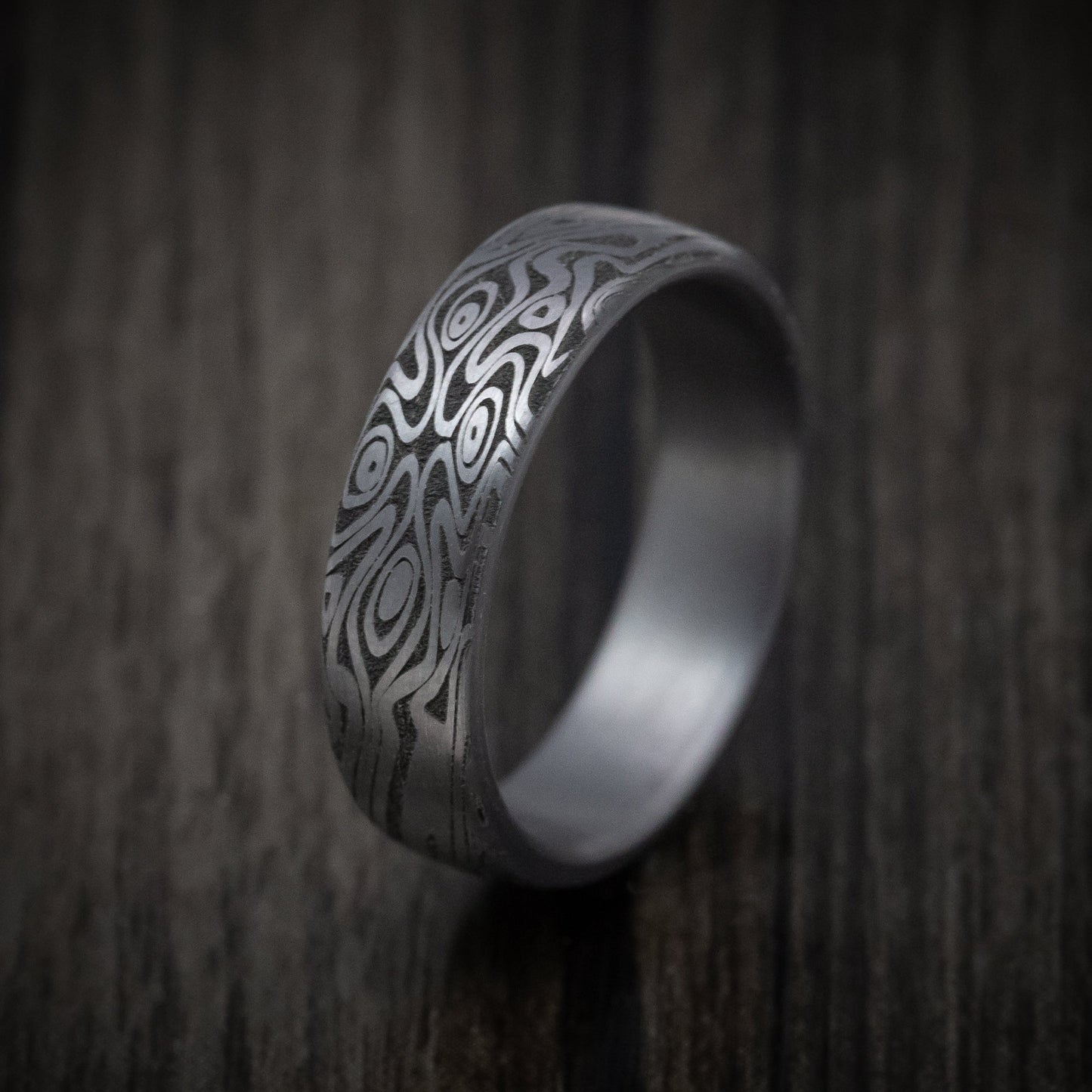 Tamascus Tantalum Men's Ring Birdseye Pattern Custom Made Band