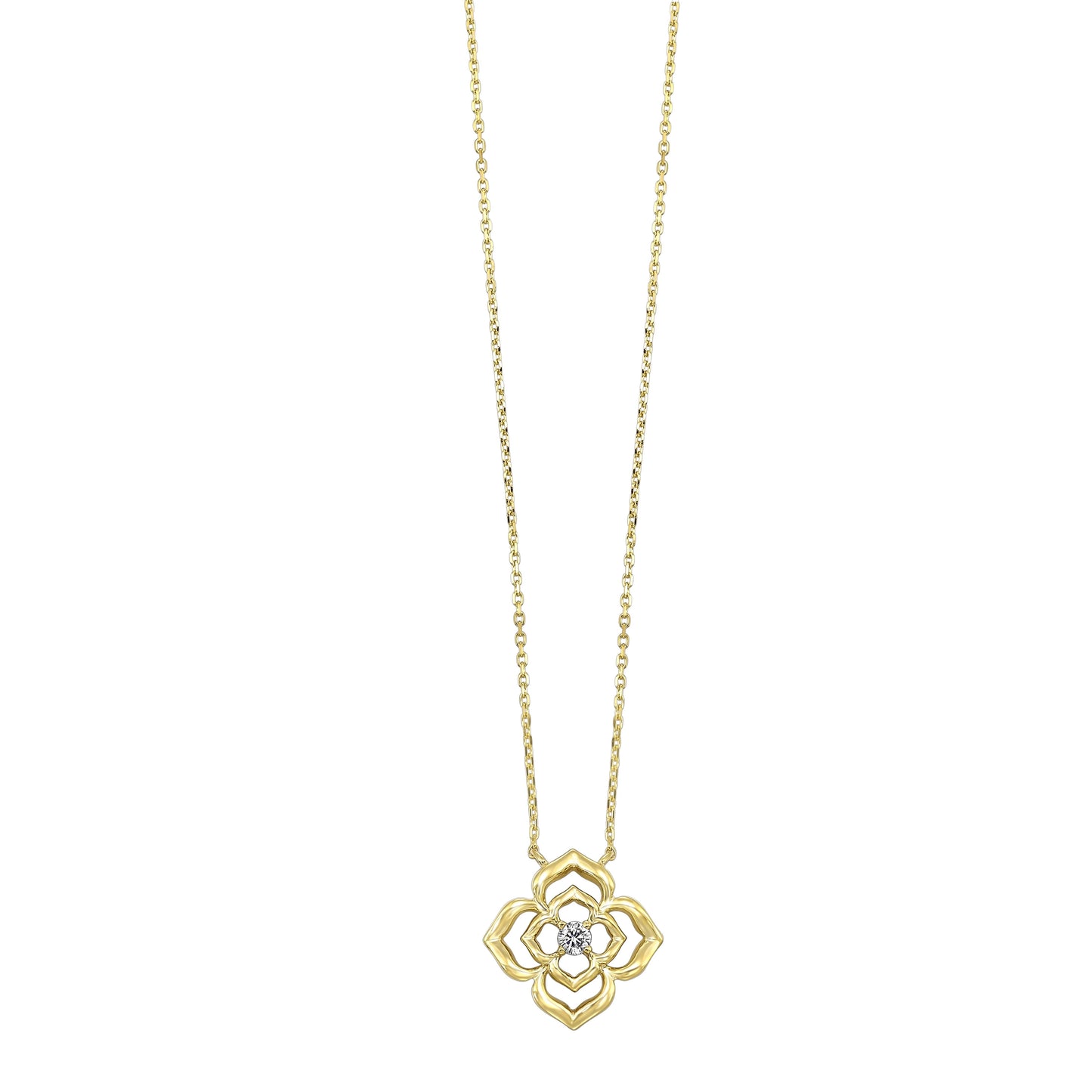 14Kt Yellow Gold Diamond 1/20Ctw Necklace