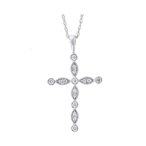 14Kt White Gold Diamond 1/8Ctw Pendant