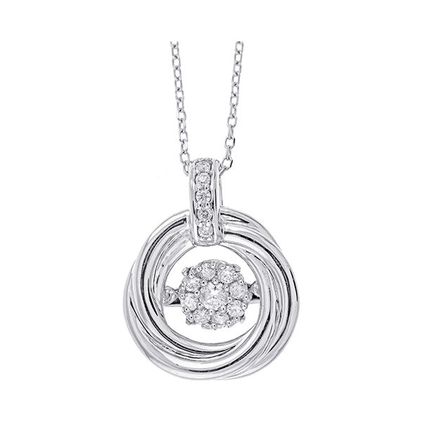 14Kt White Gold Diamond 1/6Ctw Pendant