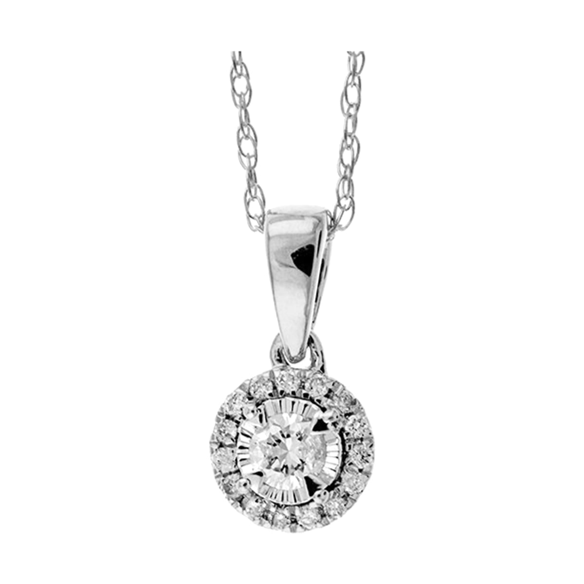 14Kt White Gold Diamond 1/10Ctw Pendant