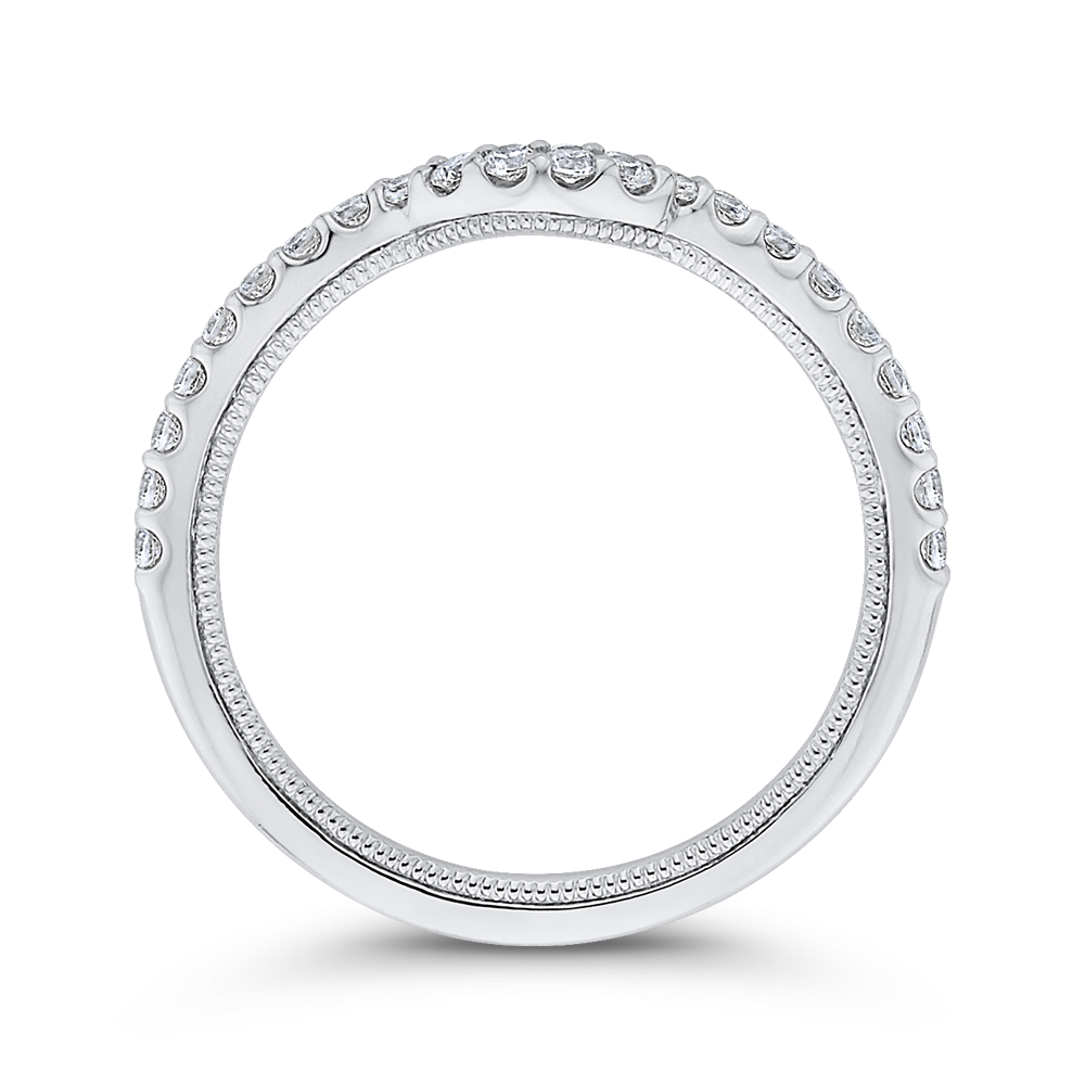 Round Diamond Wedding Band in 18K White Gold