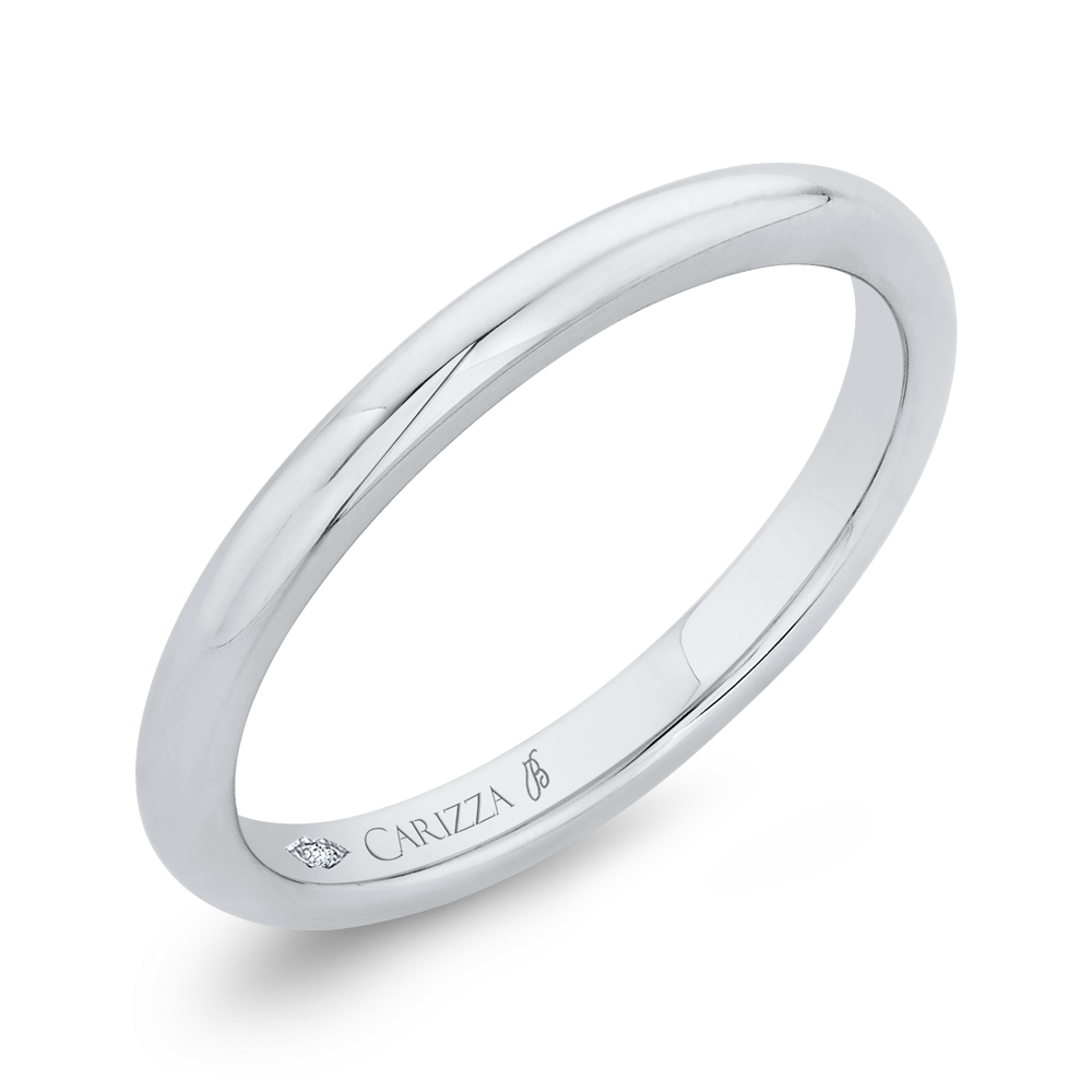 Plain Wedding Band in 18K White Gold