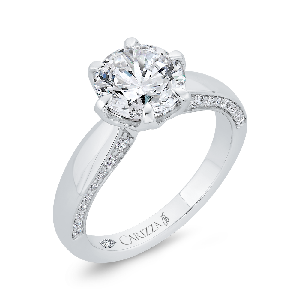 Diamond Engagement Ring in 18K White Gold (Semi-Mount)