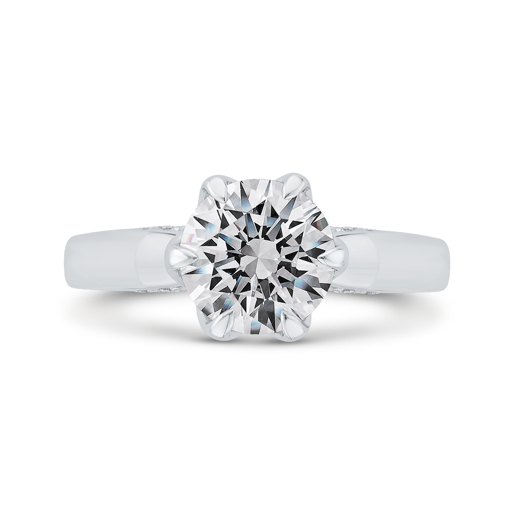 Diamond Engagement Ring in 18K White Gold (Semi-Mount)