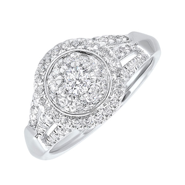 14Kt White Gold Diamond 3/4Ctw Ring