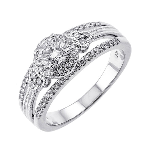 14Kt White Gold Diamond 7/8Ctw Ring
