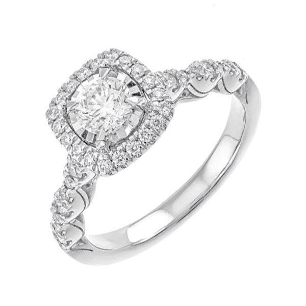 14Kt White Gold Diamond 7/8Ctw Ring