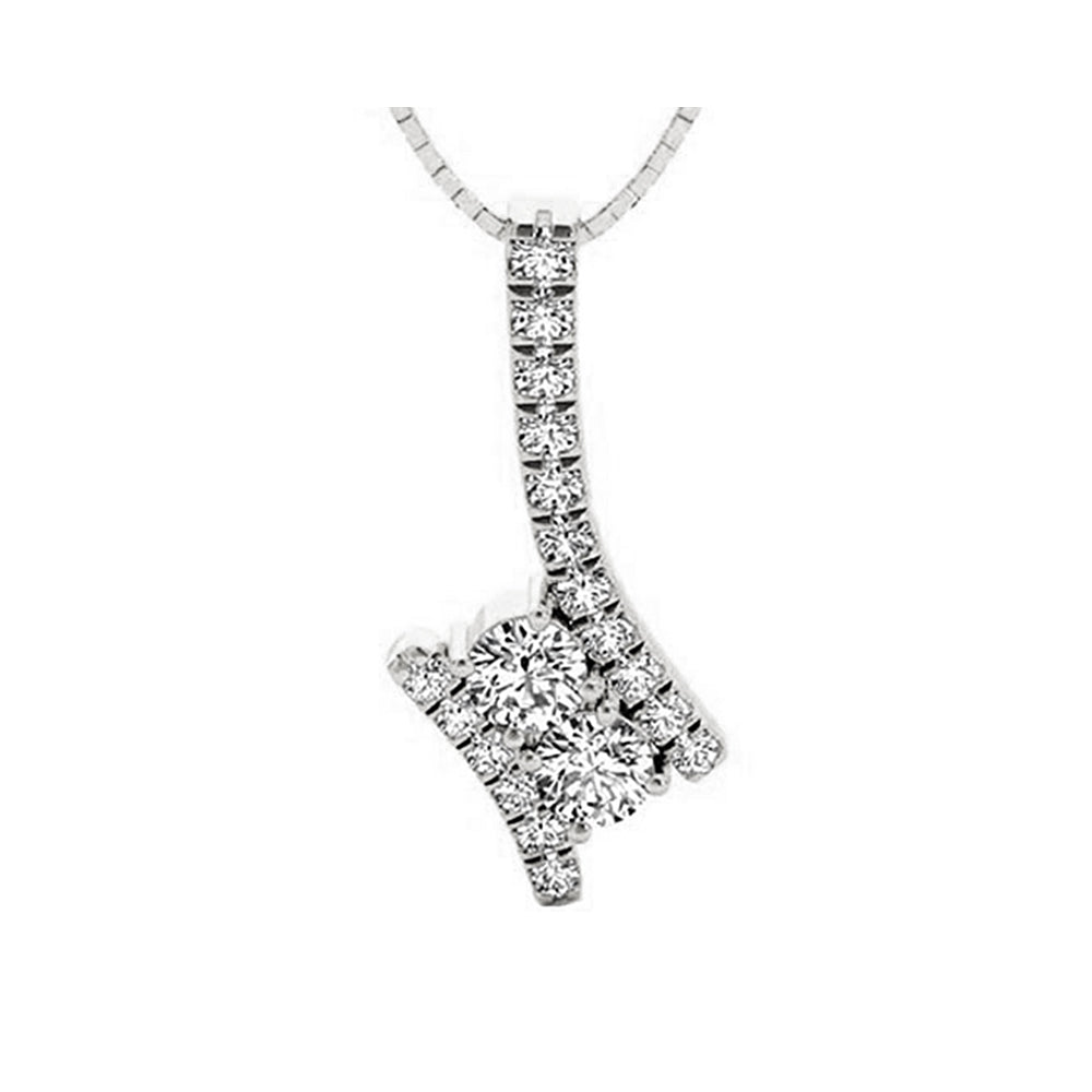 14Kt White Gold Diamond 1Ctw Pendant