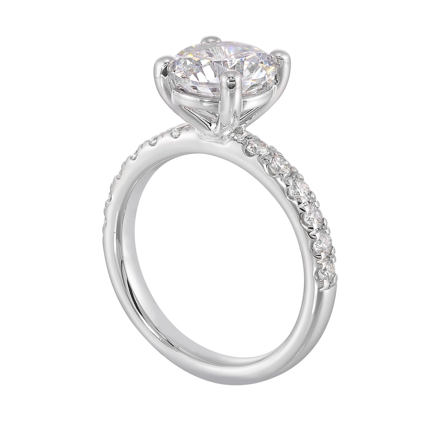 14Kt White Semi Mount 3/8Ctw For 2Ct Round Center