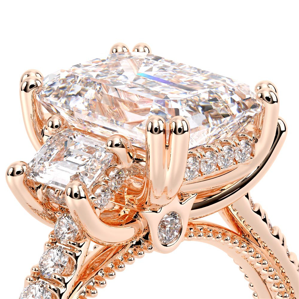 Renaissance-993EM17-14K Rose Gold Emerald