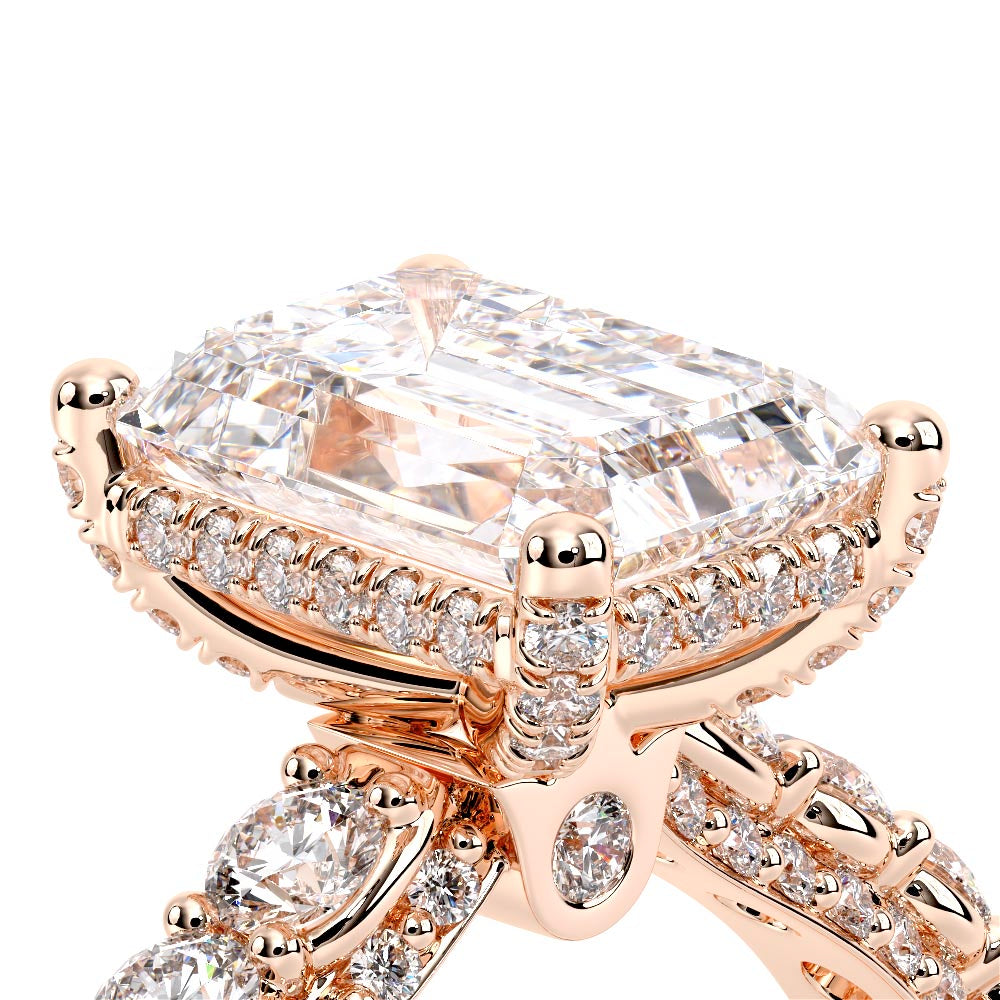 Couture-0489EM25-14K Rose Gold Emerald